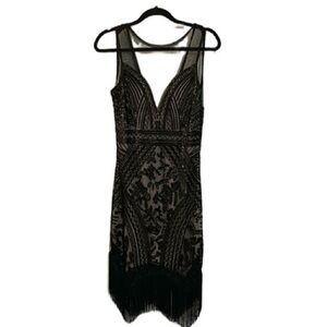Sexy Roaring 20s style Cocktail Dress with Fringe- custom made never worn!